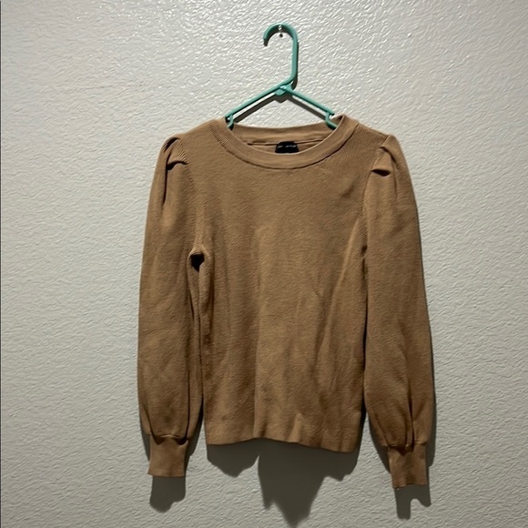 THE LIMITED Petite Crew Neck Puff Sleeve Sweater Tan Sz MP Career, office attire - Picture 1 of 9